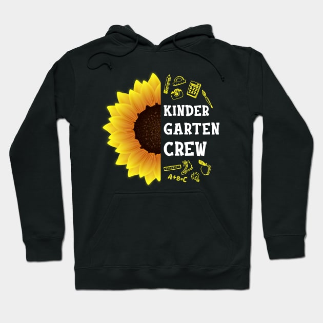 Kindergarten Crew Shirt First Day Preschool Back to School Sunflower Gift Hoodie by hardyhtud